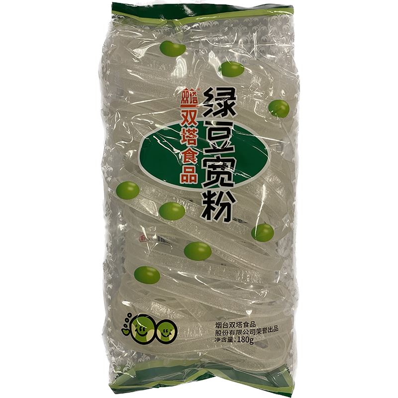 双塔 绿豆宽粉 180克 /Mungbohne Glasnudeln breit 180g ShuangTa