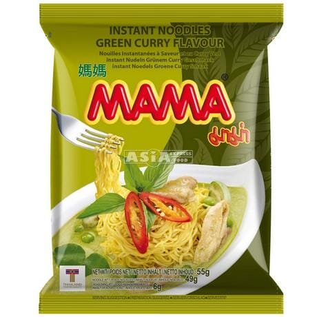 东方风味MAMA方便面 绿咖喱味55g/Instant Nudeln Grüner Curry Geschmack 55g Oriental Style MAMA