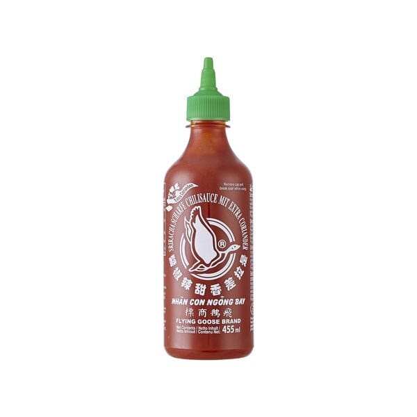 飞鹅商标 是拉差  辣椒酱 香菜 455毫升/Sriracha Chilisauce mit Koriander 455ml FlyingGoose
