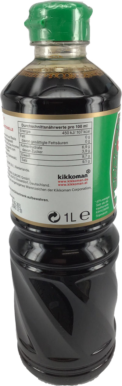 日本万字牌酱油 少盐 43% 1L / Kikkoman Sojasauce 43% weniger Salz 1L