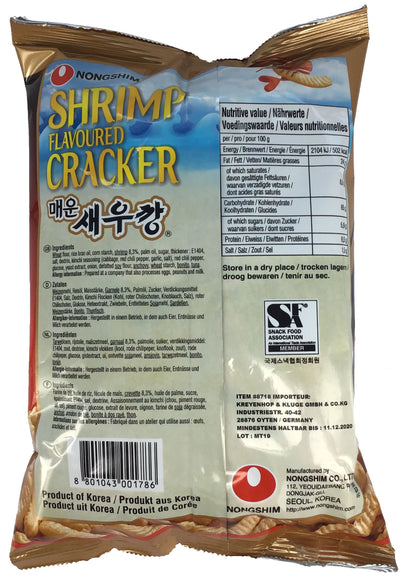 农心 韩国辣鲜虾条 辣 75克 /Kräcker mit Garnelen Geschmack Scharf 75g NONGSHIM