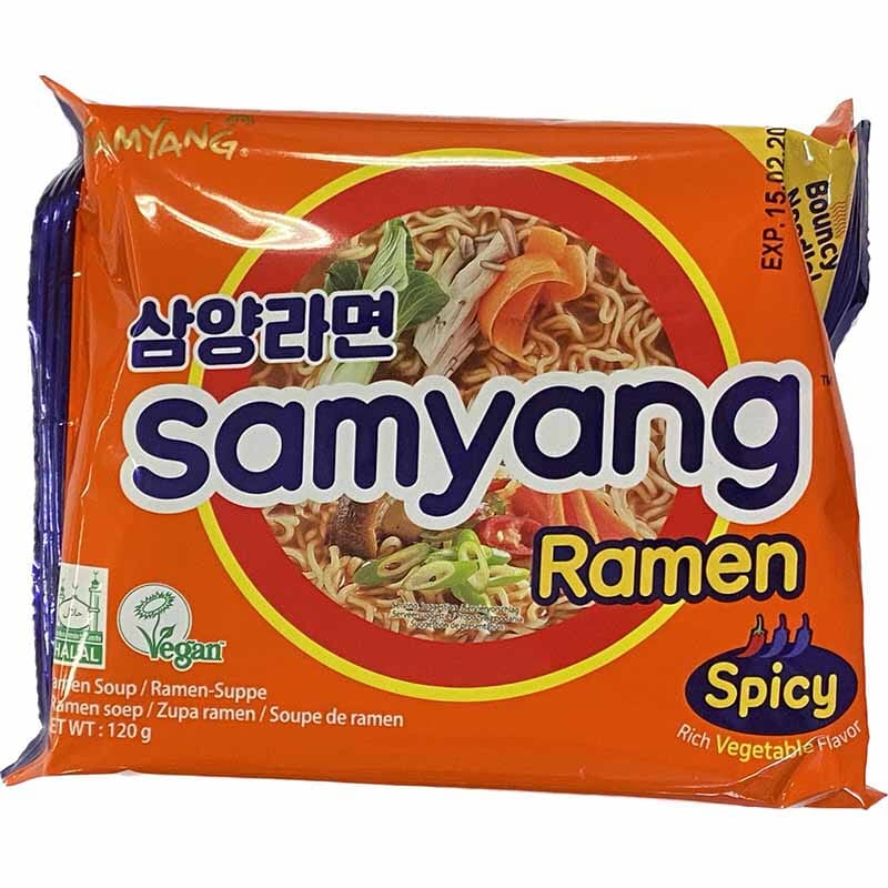 韩国三养 香辣培根风味拉面 120克/Instant Nudeln Ramen Scharf 120g SAMYANG