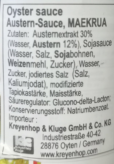 泰国主妇牌 鲜味蚝油 150毫升 /Thailand Oystersauce 1. Qualität 30% Austernextrakt 150ml MAEKRUA