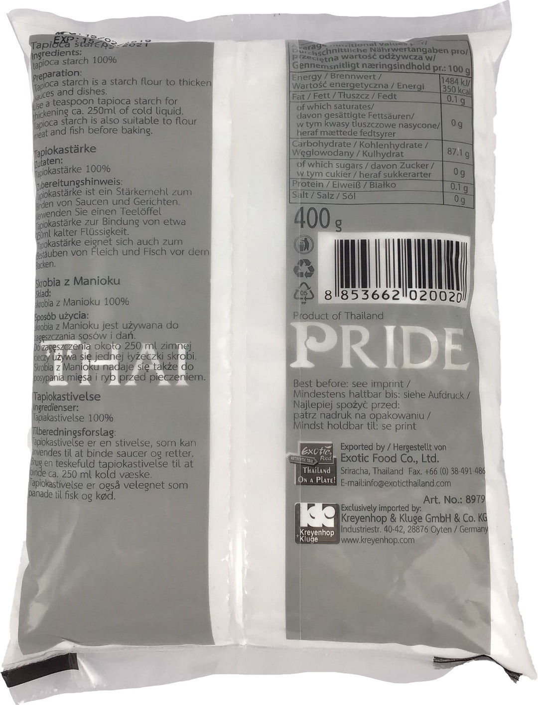 THAI PRIDE 特选木薯粉 400g / Tapiokastärke 400g