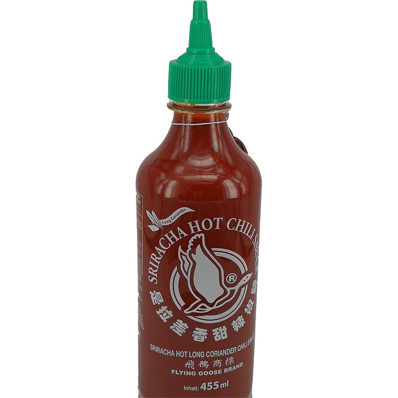 飞鹅 辣椒酱 长香菜 455毫升 /Sriracha Chilisauce mit langer Koriander 455ml