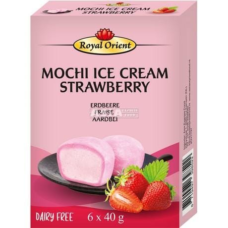 冰冻-Tiefgefroren! 皇家 草莓味麻糬冰激凌6*40克/Mochi Eis Erdbeere 6*40g ROYAL ORIENT